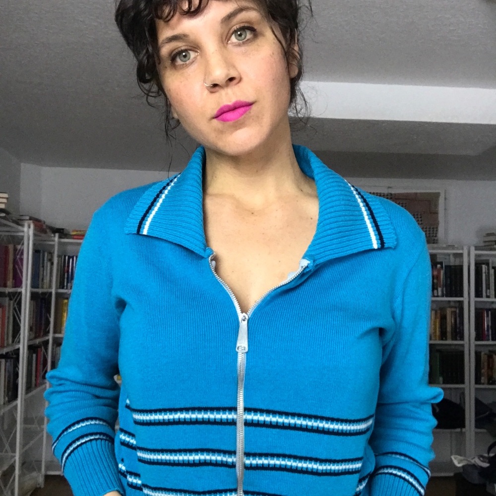Vintage Zip-Up Sweater Top
